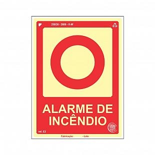 Placa Fotoluminescente "Alarme"