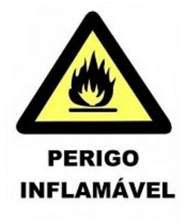 Placa PVC Fotoluminescente- "Perigo Inflamável"
