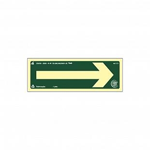 Placa Fotoluminescente S- "Seta Indicativa Solo"