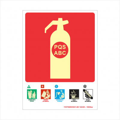 Placa Extintor (PADRÃO BOMBEIROS-RS- 2022)